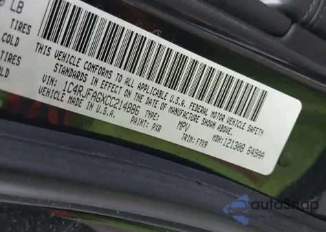 2012 Jeep Grand Cherokee Laredo из США, поврежденный, VIN 1C4RJFAGXCC214886